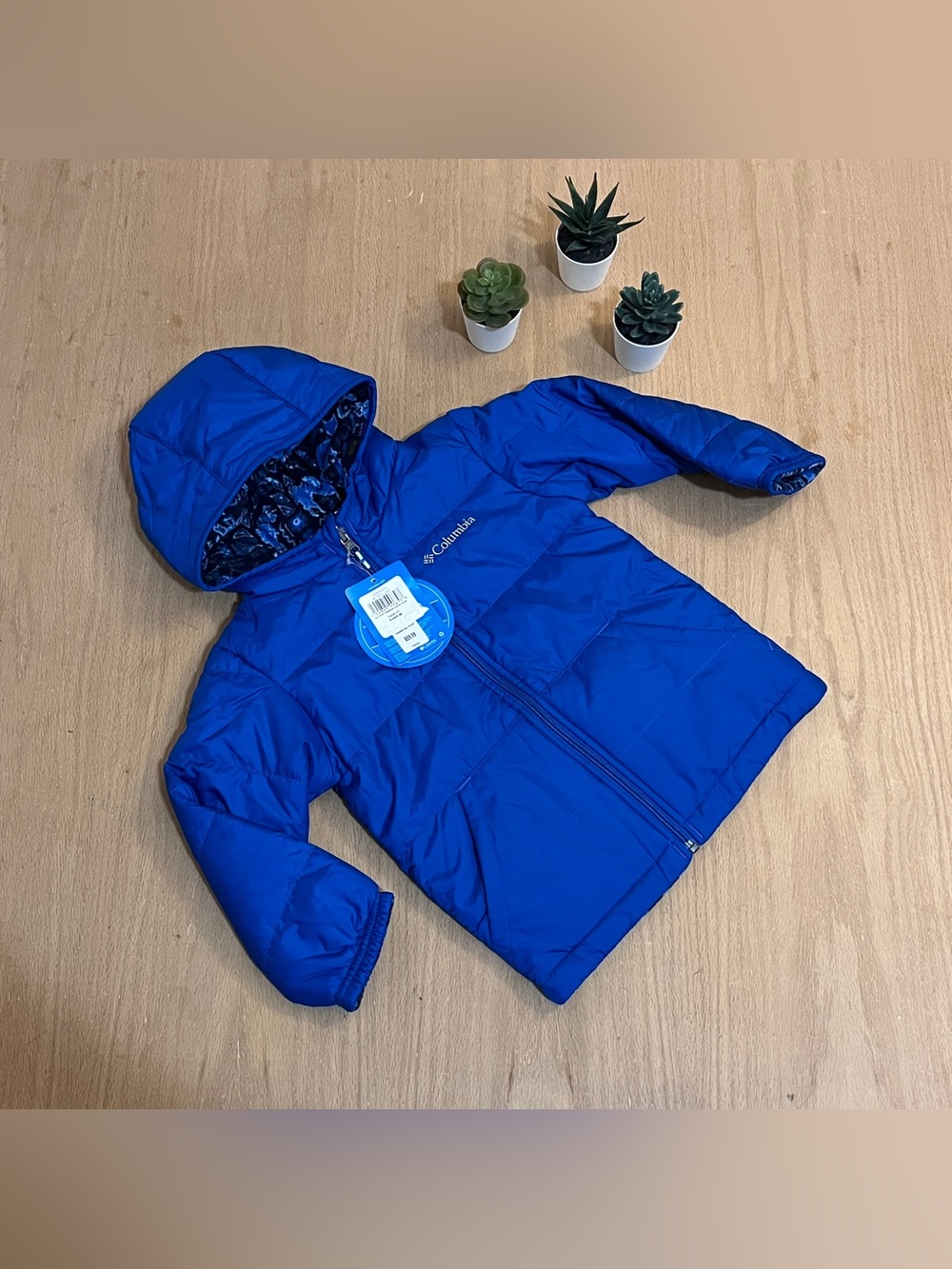 NWT Columbia Ice Chips Reversible Toddler Fleece Lined Jacket in Blue